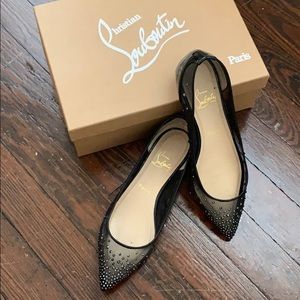 Christian Louboutin Crystal black Strass flats